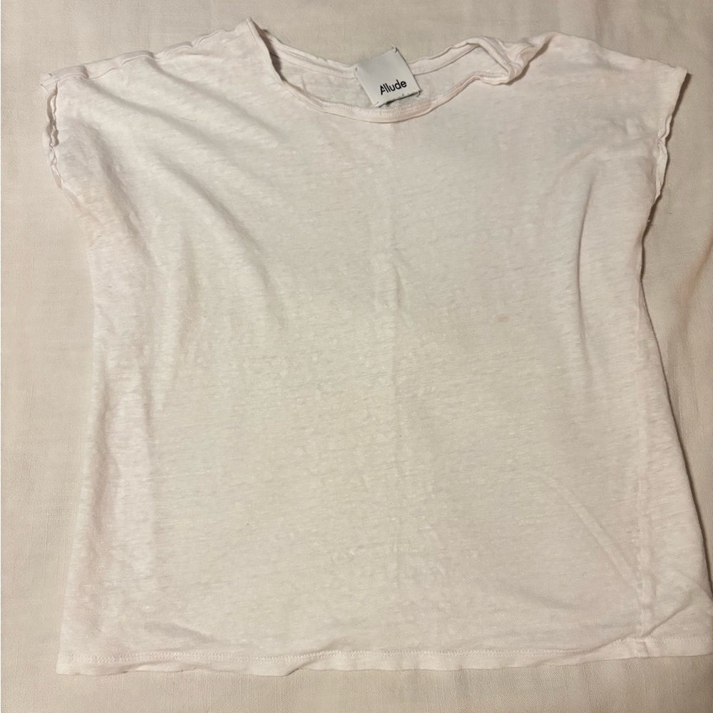 Allude White Short Sleeve T-Shirt